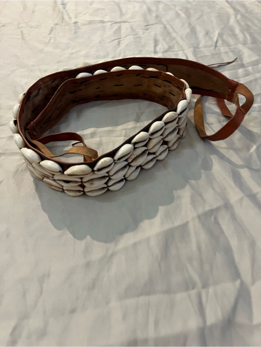 African cowrie shell belt tie three rows